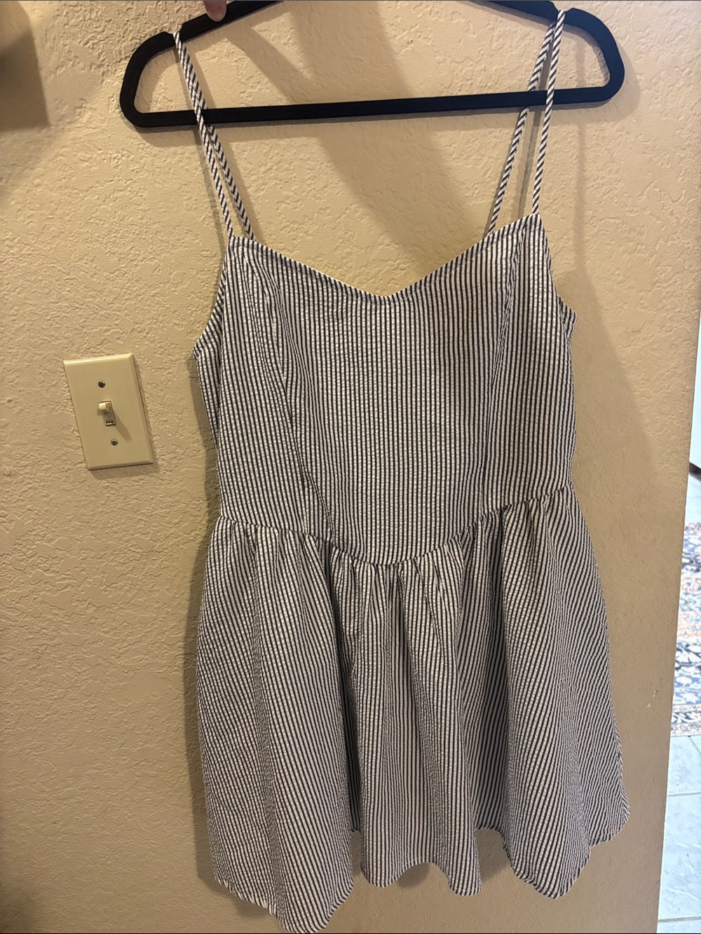 Never worn W/O tag Altar'd State White/Black Striped Mini Dress size large